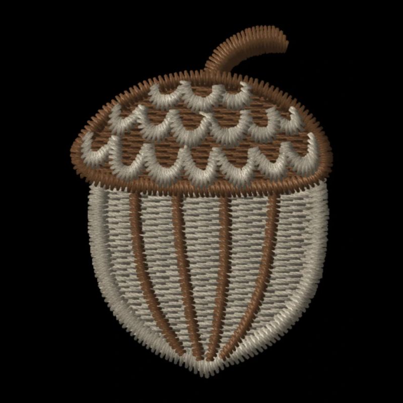 Acorn embroidered