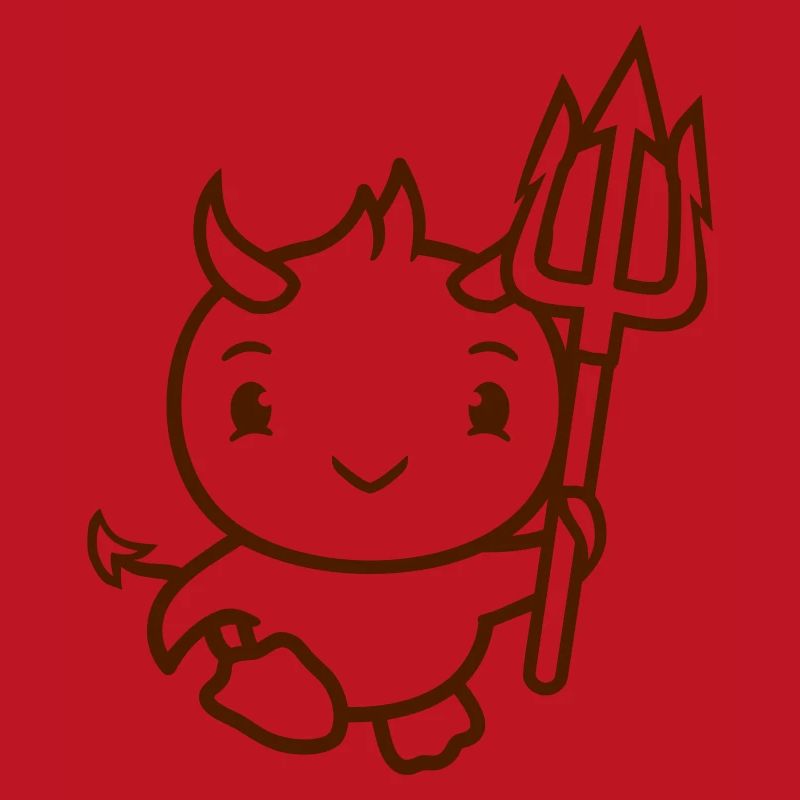 oiseau diable cornes satan trident enfer mal cool