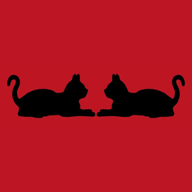 2 silhouette de chats couchés