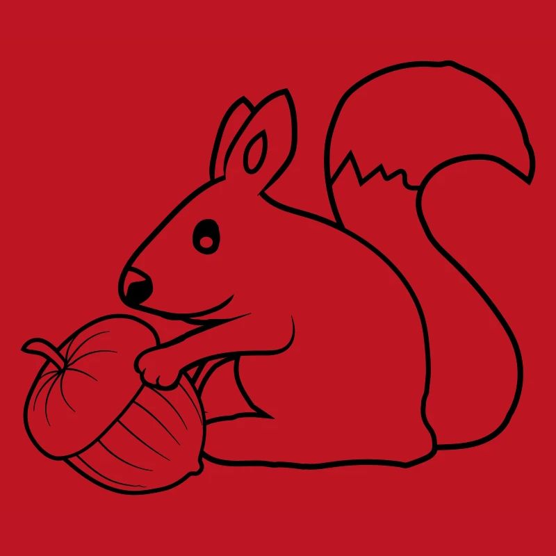 Fröhliches Eichhörnchen Eichel