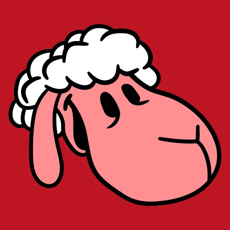 Schaf Gesicht Kopf Süß Niedlich Lamm Cool Comic
