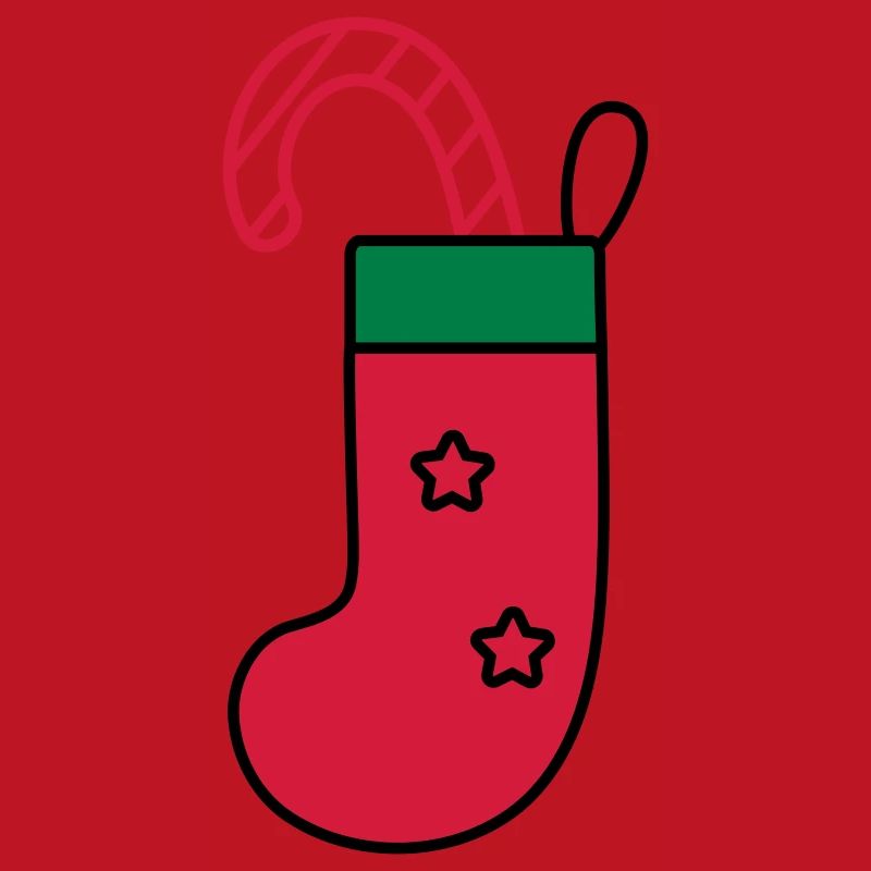 christmas sock with candy cane