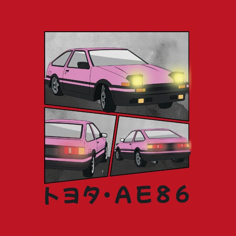 POP PINK CAR COMIC / POP UP HEADLIGHTS HATCHBACK