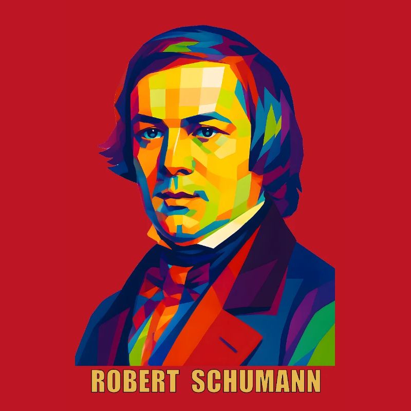 WPAP Polygon Portrait Robert Schumann Compositeur