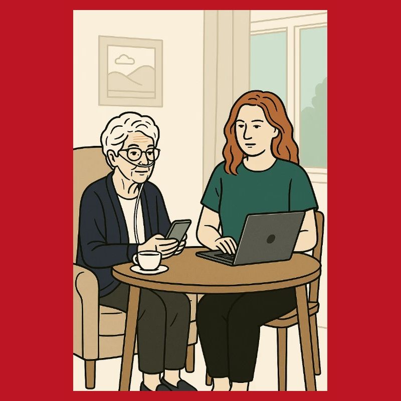 Des générations à la table avec la technologie