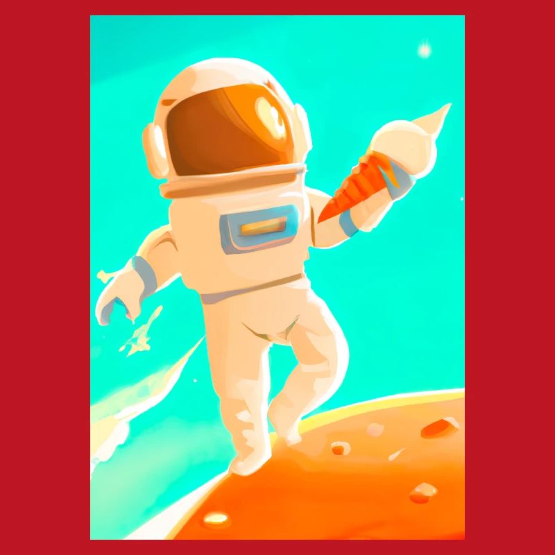 Astronaut mit Eiscreme