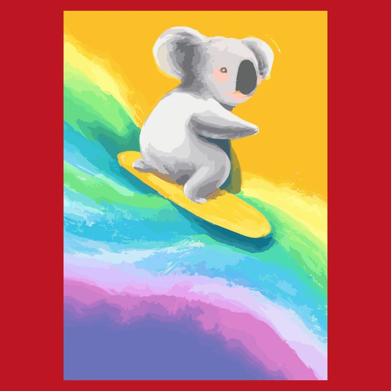 Surfender Regenbogen-Koala