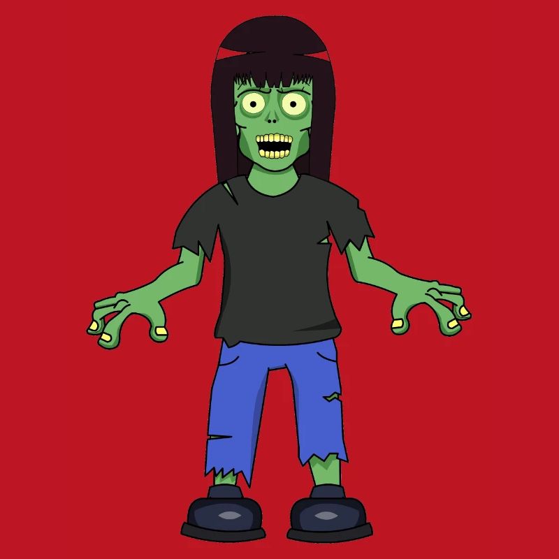 Fille zombie aux cheveux bruns