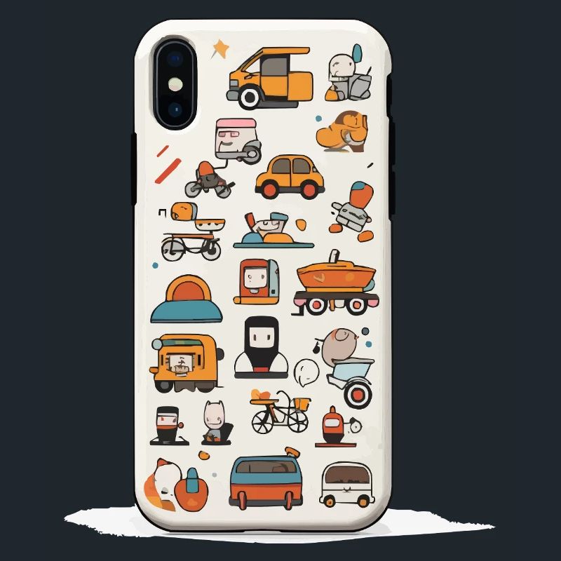 Colorful Vehicle World Doodle Pattern