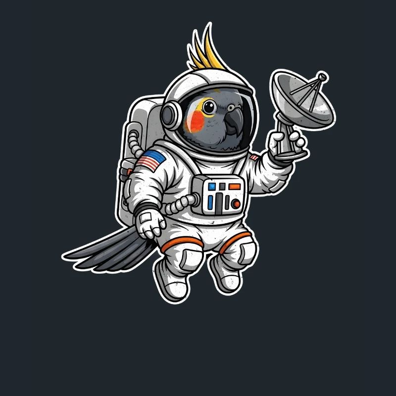 oiseau de l’espace astronaute calopsitte