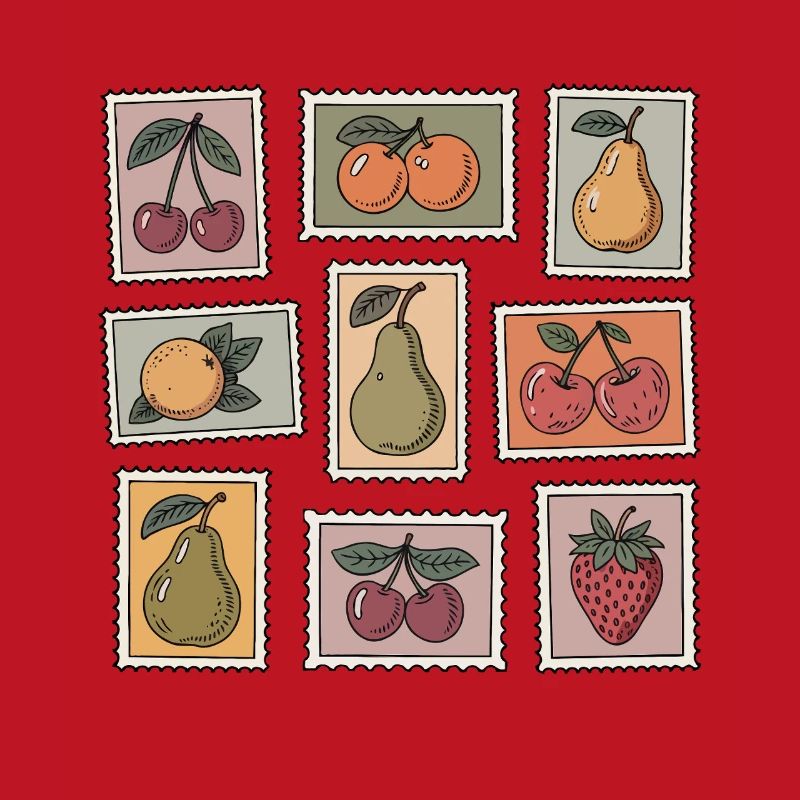 Pastel Fruit Stamp Pattern