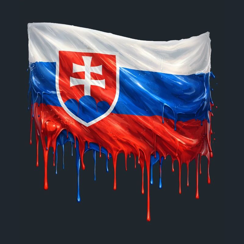 Drapeau Slovaquie Éclaboussures de couleur