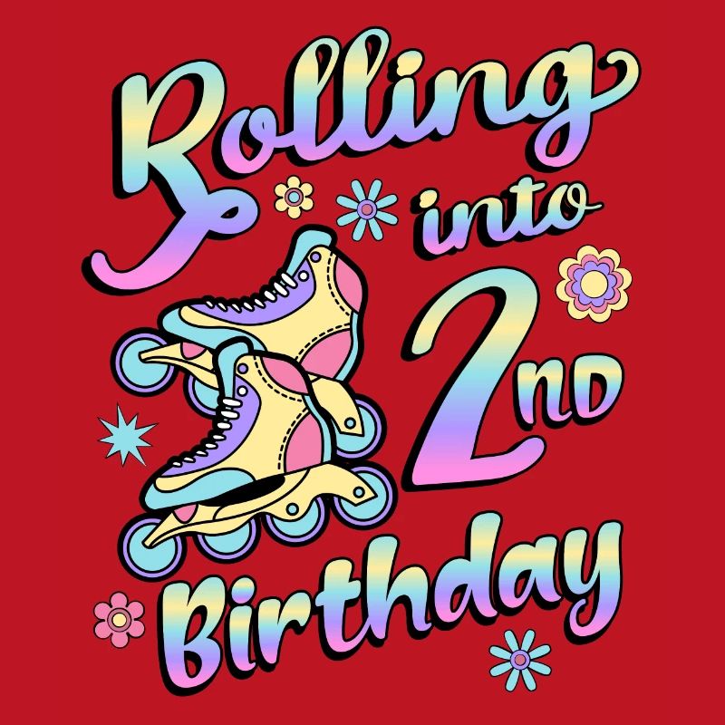 Rolling Into 2nd Birthday Roller Skater Inline
