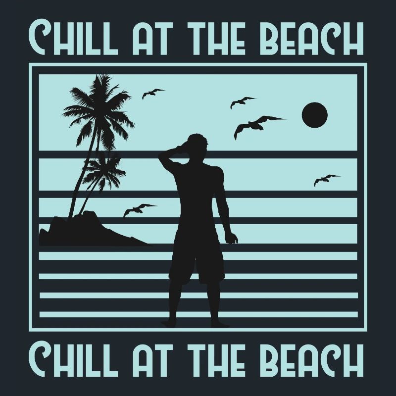 Conception de silhouette de plage décontractée
