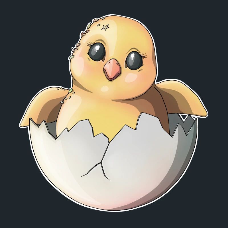 Cute Hatchling and Egg Illustration
