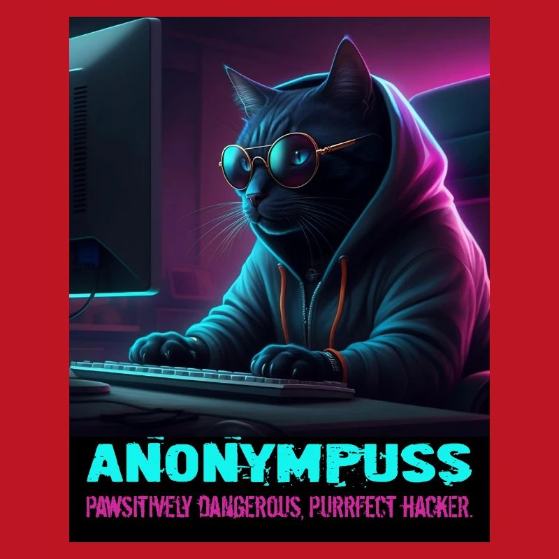 Anonympuss Chat Hacker Drôle Image Chat Mème