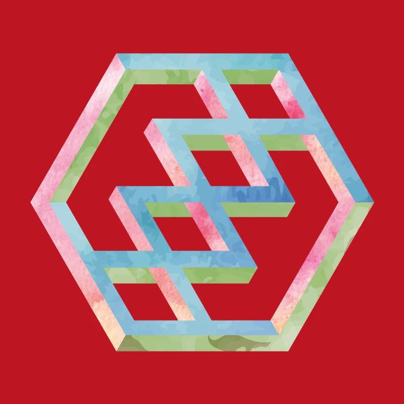 Abstract Colorful Hexagon Pattern