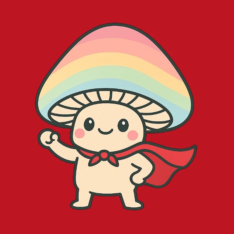 Conception de dessin animé de super-héros de champignon