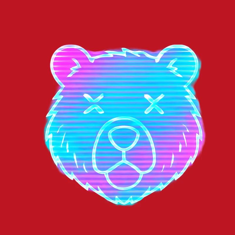 Neon Bärenkopf Gradient