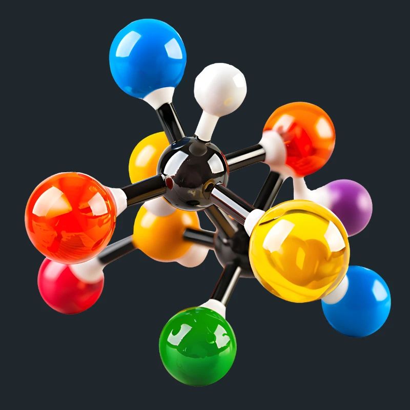 Modèle de structure moléculaire coloré