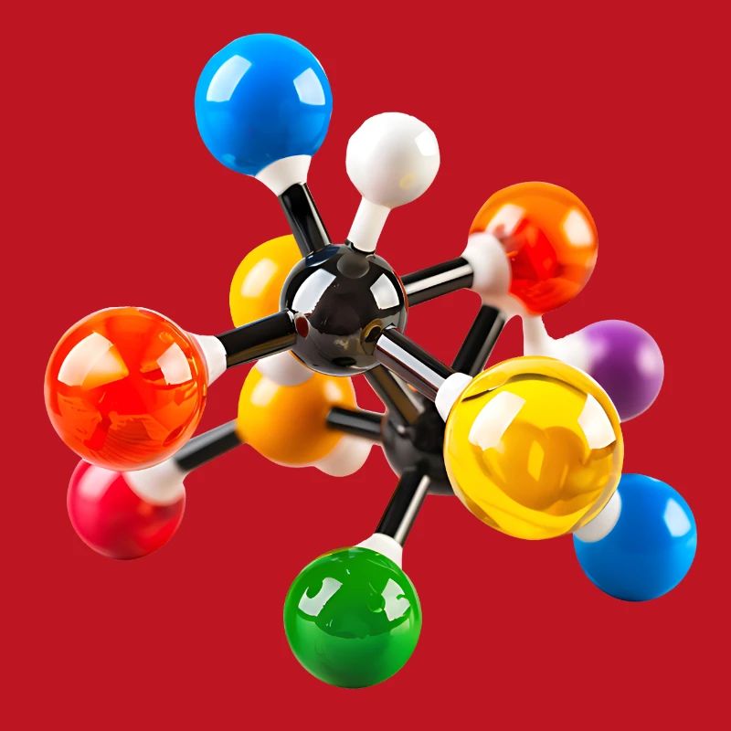 Modèle de structure moléculaire coloré