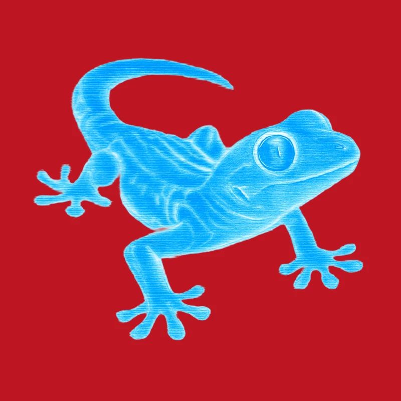 Blauer Gecko Silhouette Muster