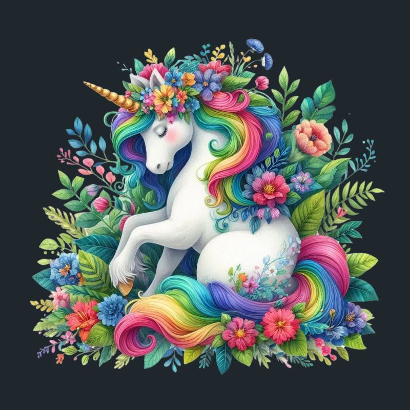 Fleur de licorne à crinière arc-en-ciel