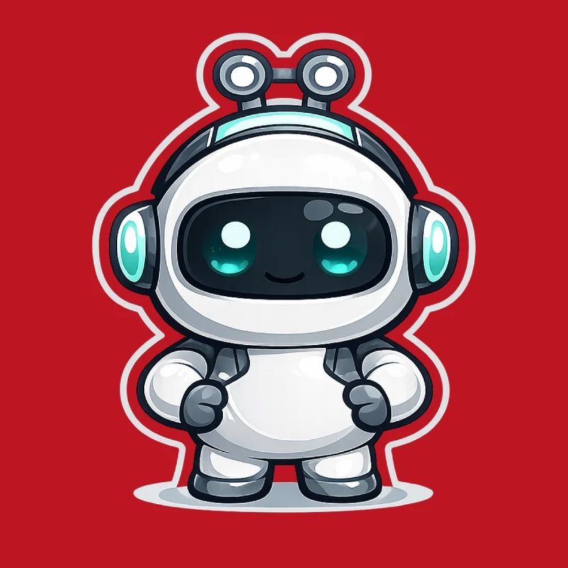 Copilot AI Robot Mascot Cute Dev Sticker