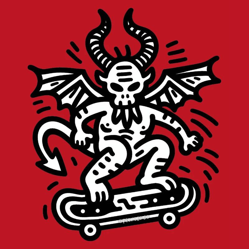 Devil Skateboard Doodle
