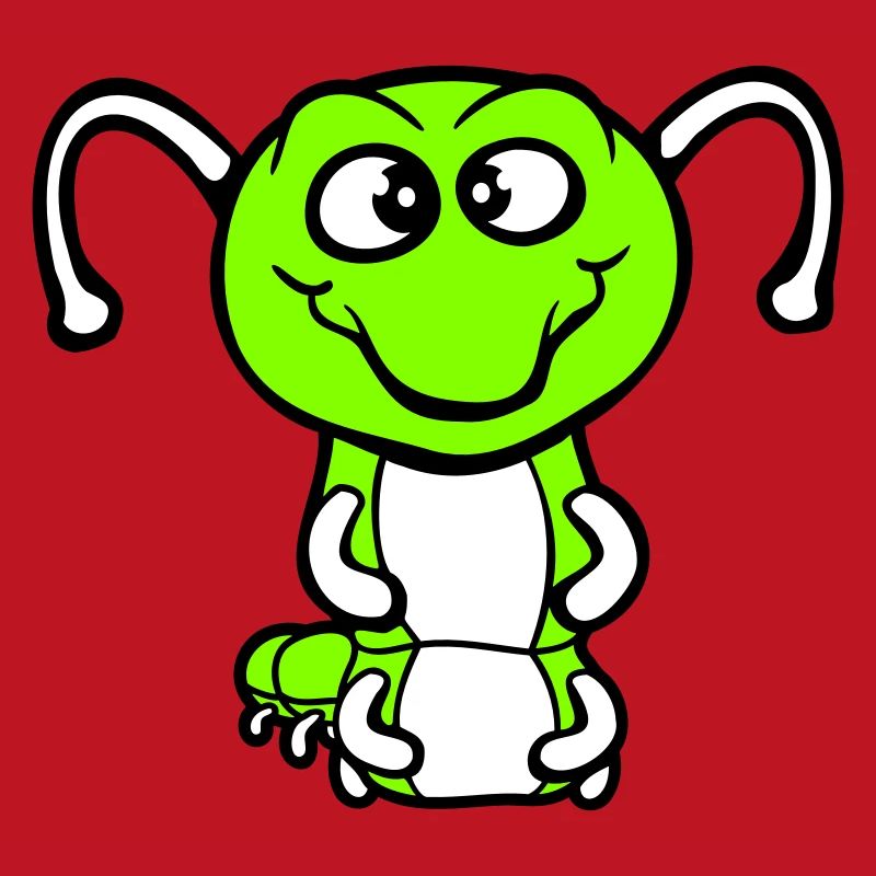 Chenille amicale douce et adorable sourit joyeuse bande dessinée