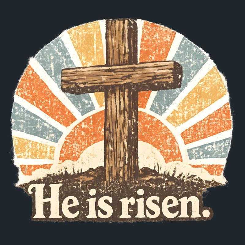 Crucifix He is Risen Vintage