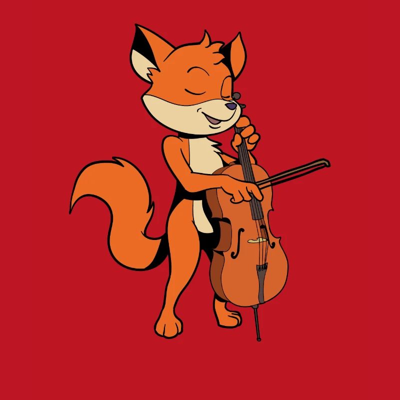 Comic Fuchs joue du violoncelle