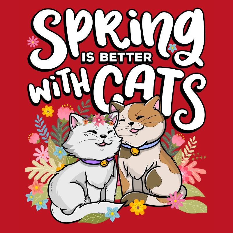 Spring is better with cats Spring time