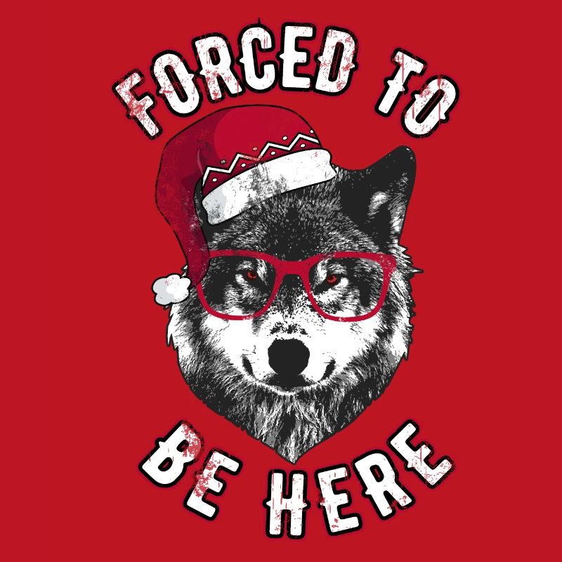 Forced to be here - Grumpy Christmas Wolf