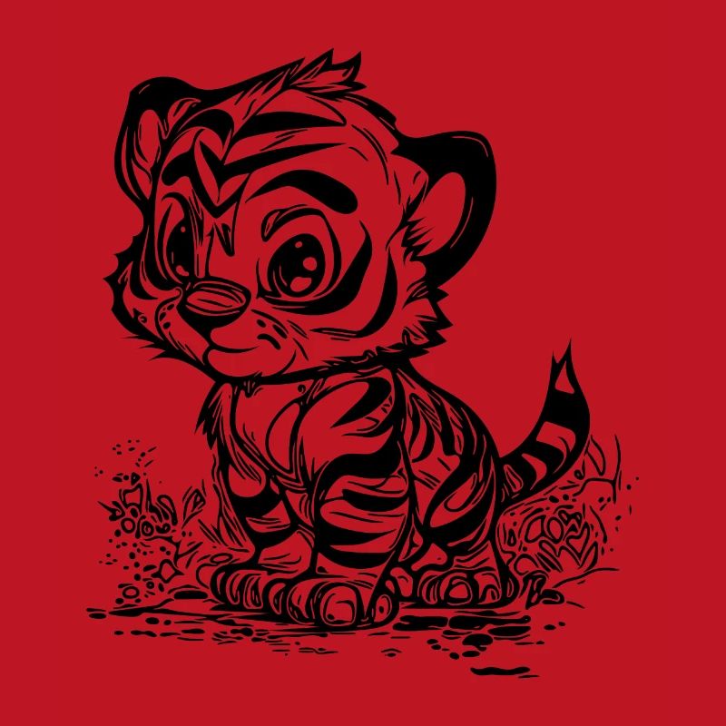 Cute little tiger with cute stripe pattern