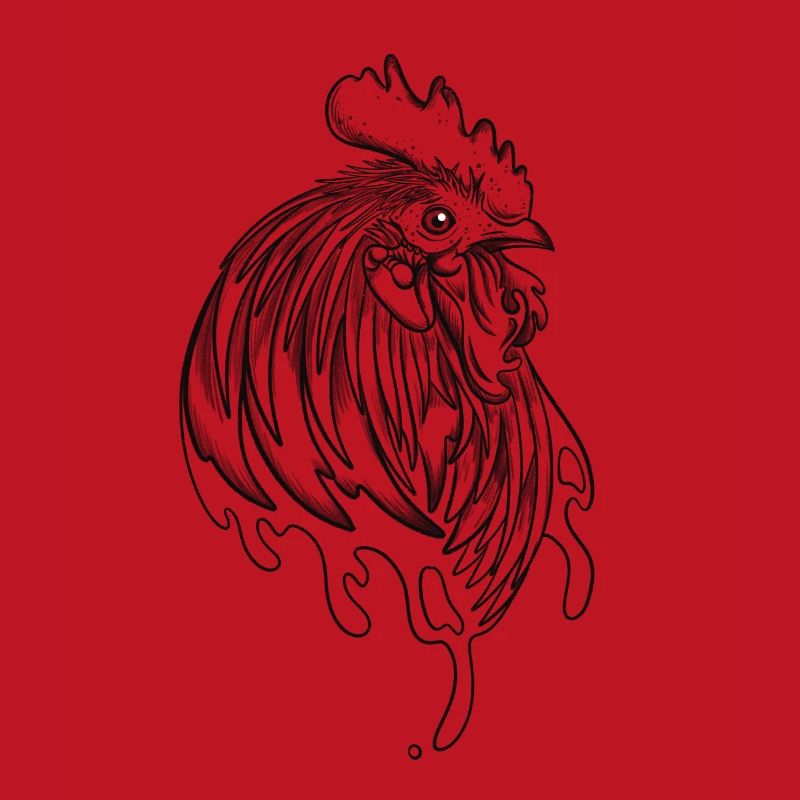 Conception de tatouage de coq élevage de poulets à la ferme