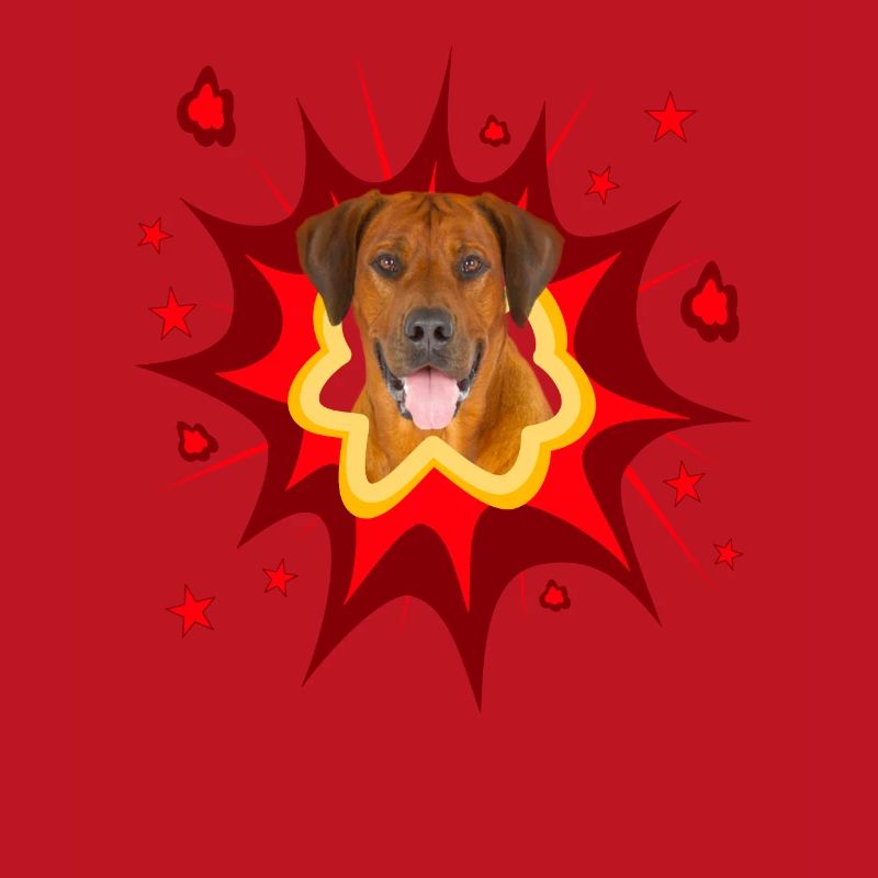 Conception de chien de bande dessinée - Pow - Rhodesian Ridgeback
