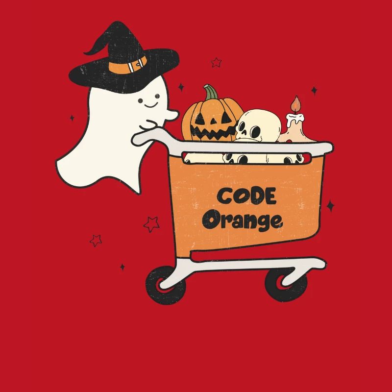 Halloween Ghost avec code de panier orange