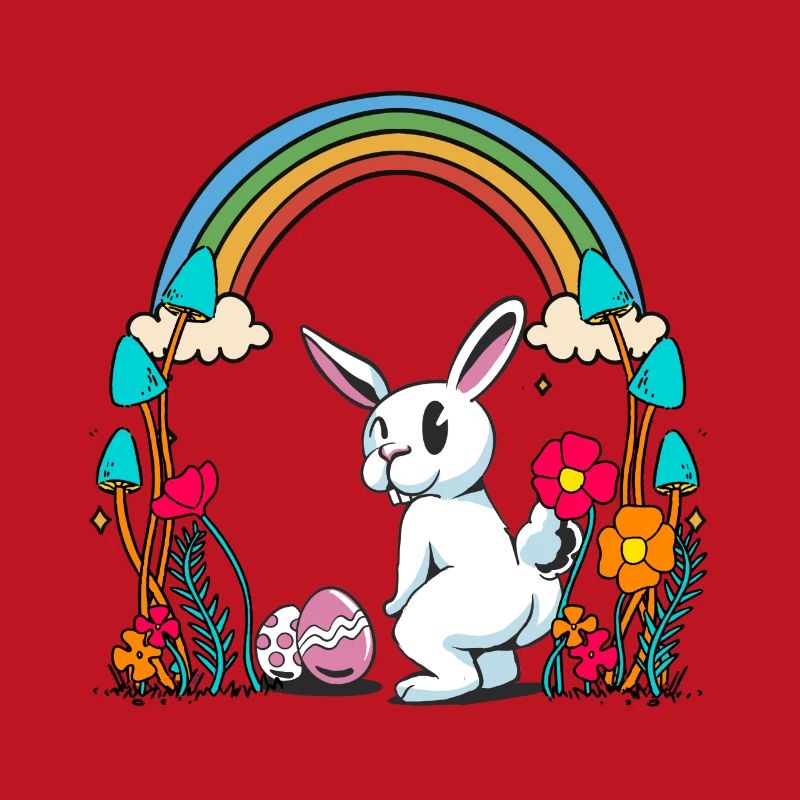 Easter Bunny Easter Eggs Rainbow Child Kids Bunny