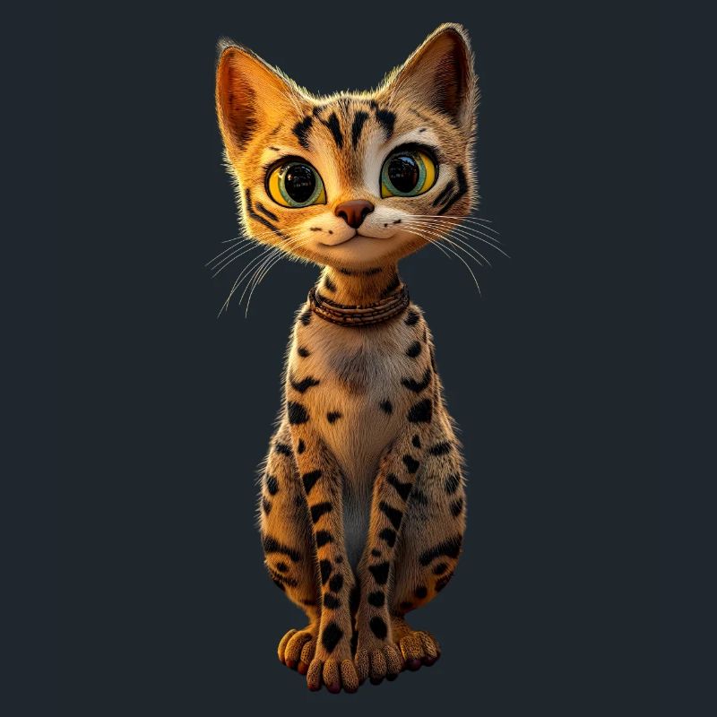 Savannah Chat Chat Maman Mignon Serval Léopard Chats