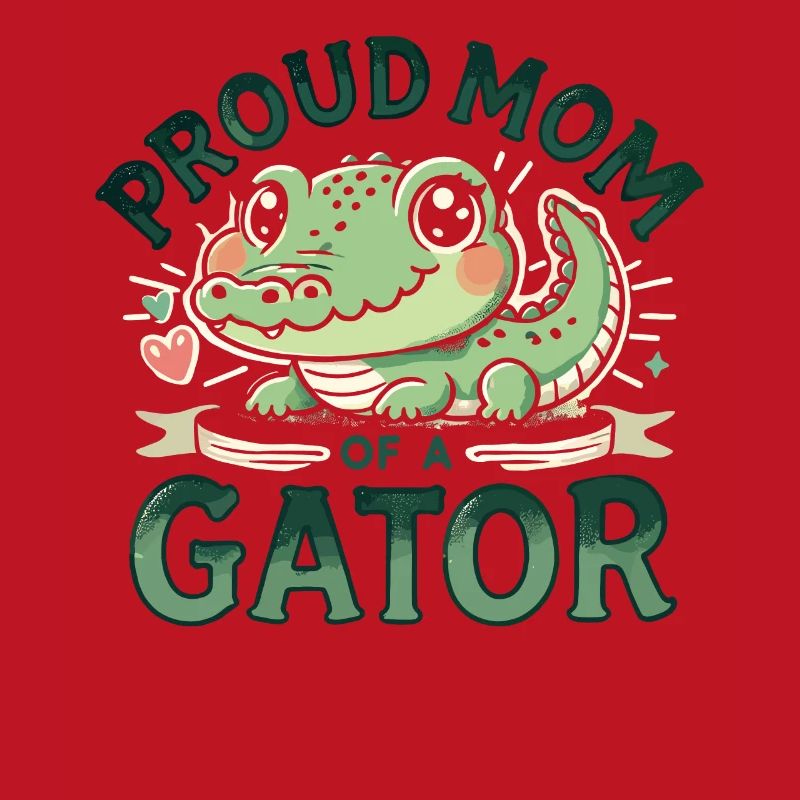 Stolze Mutter eines Alligators
