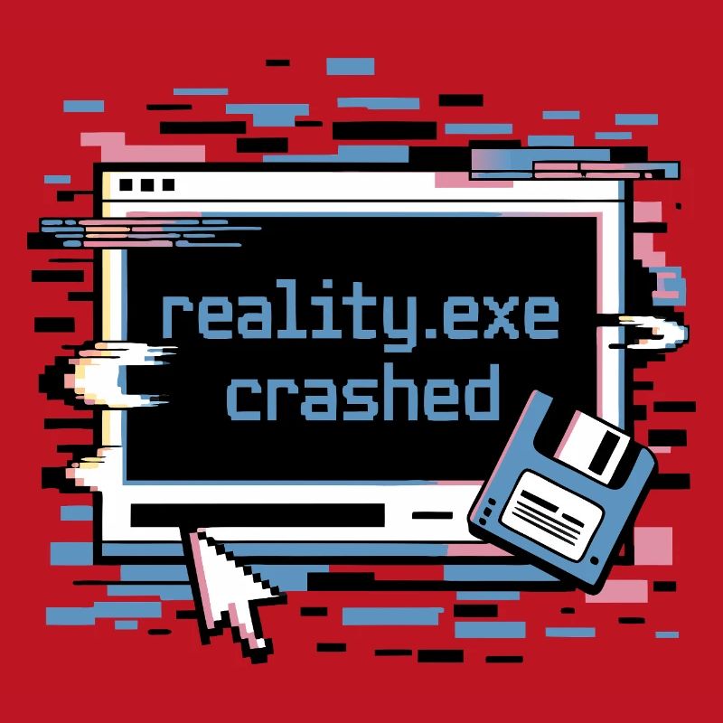 Reality.exe Crashed Retro Pixel Design