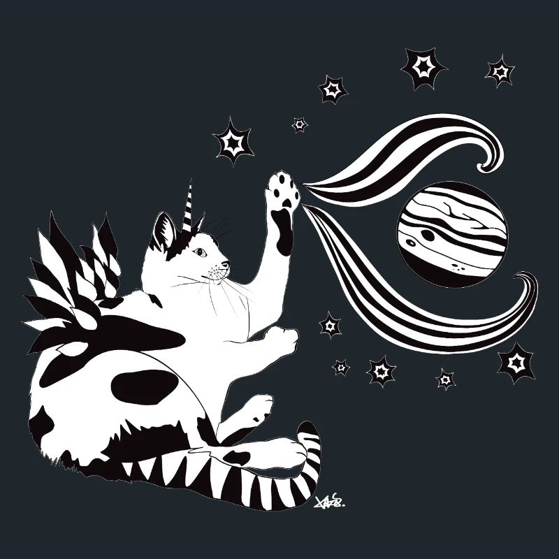 Chat de l’espace dans la danse des planètes