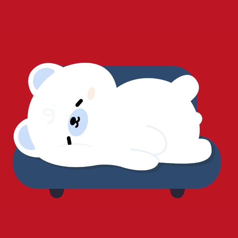 Müder Eisbär auf Sofa