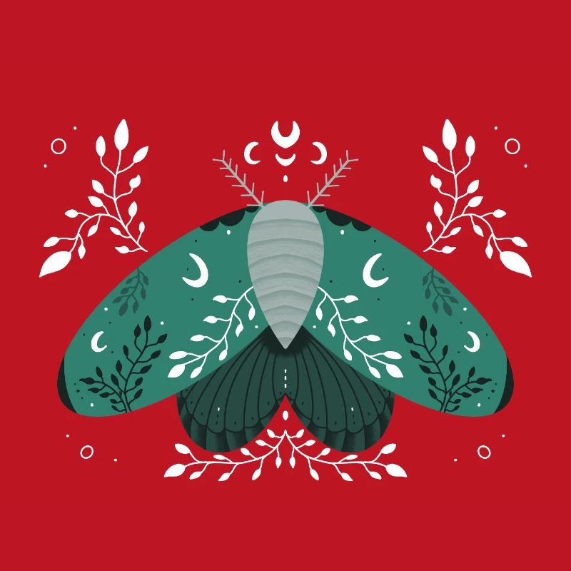 Papillon de nuit vert avec feuillage