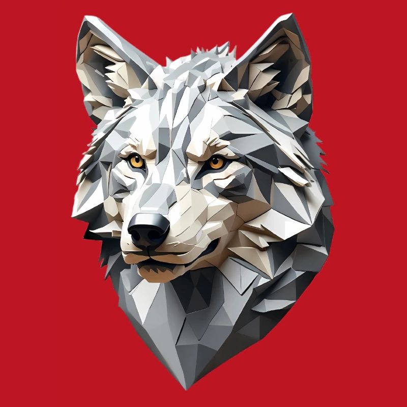 Wolf Head LowPoly Geometric