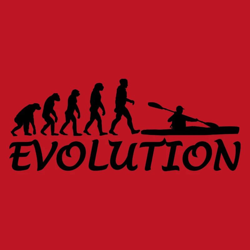 Evolution kayak canoe canoeists paddle gift idea