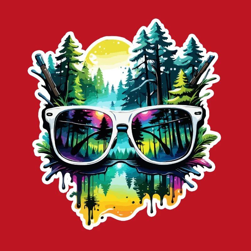 Sunglasses / Reflection / Forest / Reflection