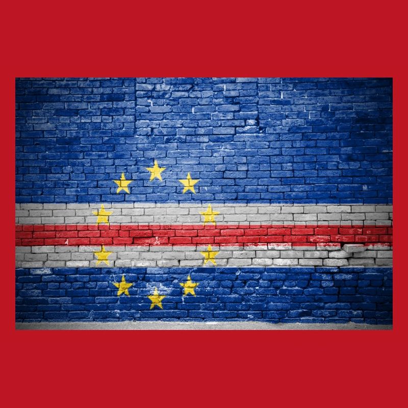Mur de briques avec drapeau du Cap-Vert graffiti