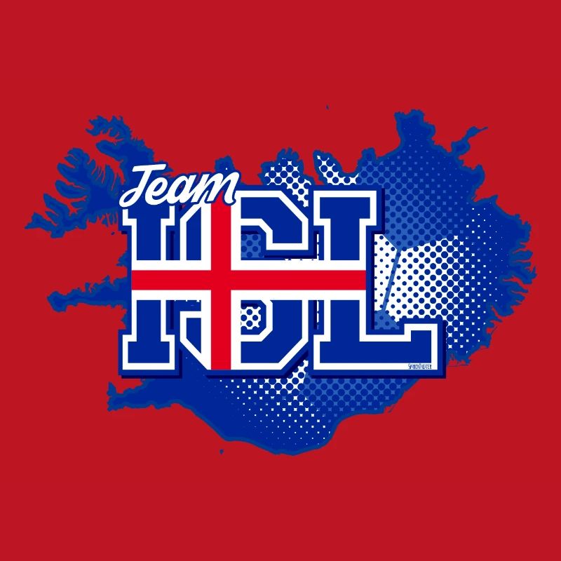 Team ISL Map Iceland with Ball Pattern